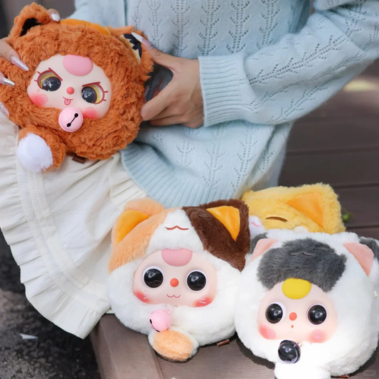 Baby Three Lucky Cat Whisper Zipper Plush Blind Box PH10200