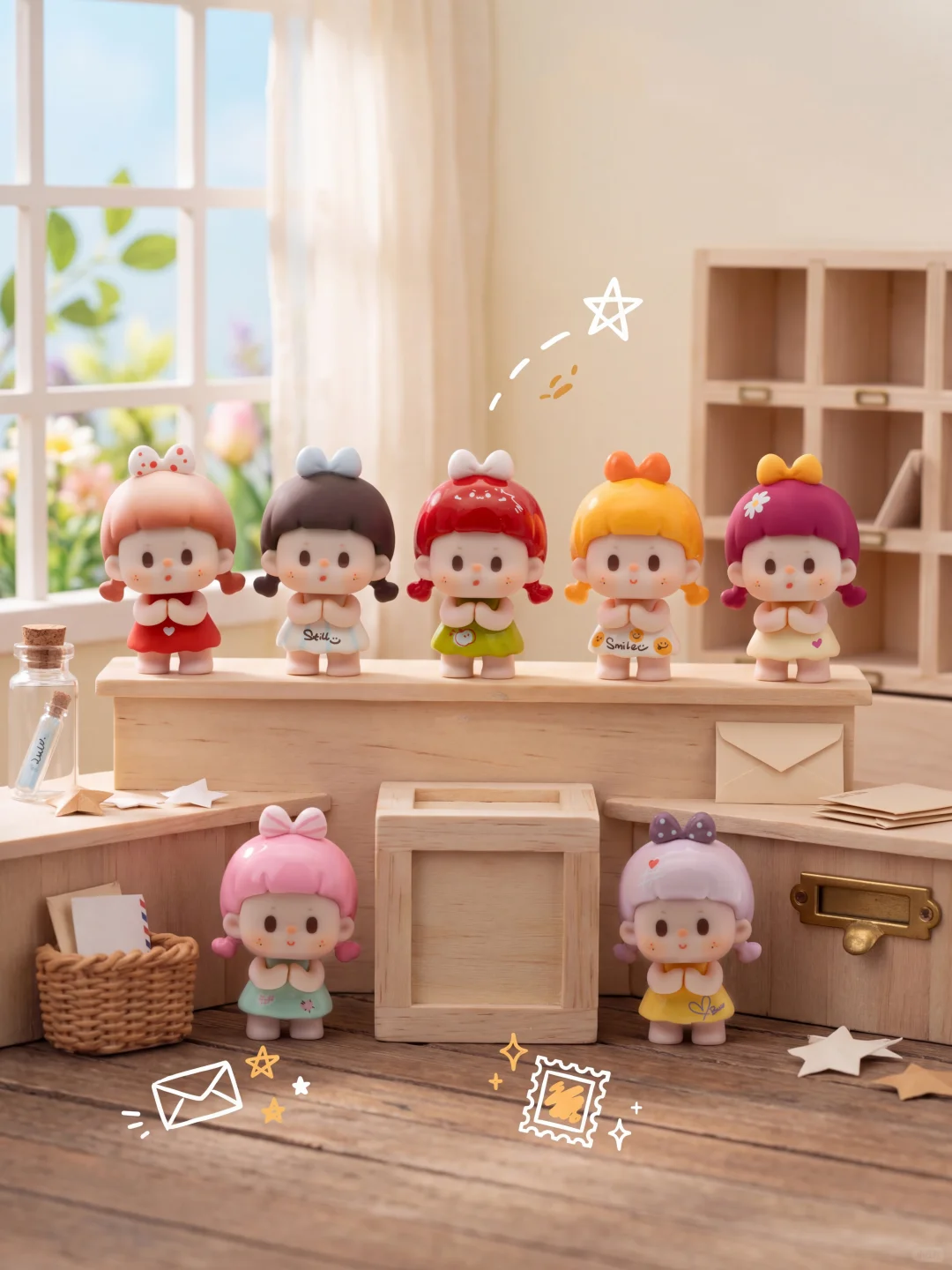 Bu Er Little Wishes Series Mini Bean Blind Bag Figures | Kawaii Wishes Themed Mini Collectibles, Secret & Super Secret Chases