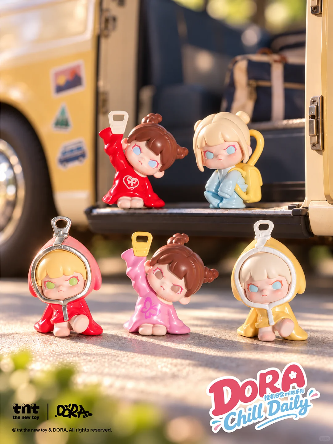 DORA Chill Daily Mili Series Keychain Blind Box | 24 Regular + 6 Surprise + 3 Hidden, Authentic TNTSPACE Mini Collectible Pendant Figure