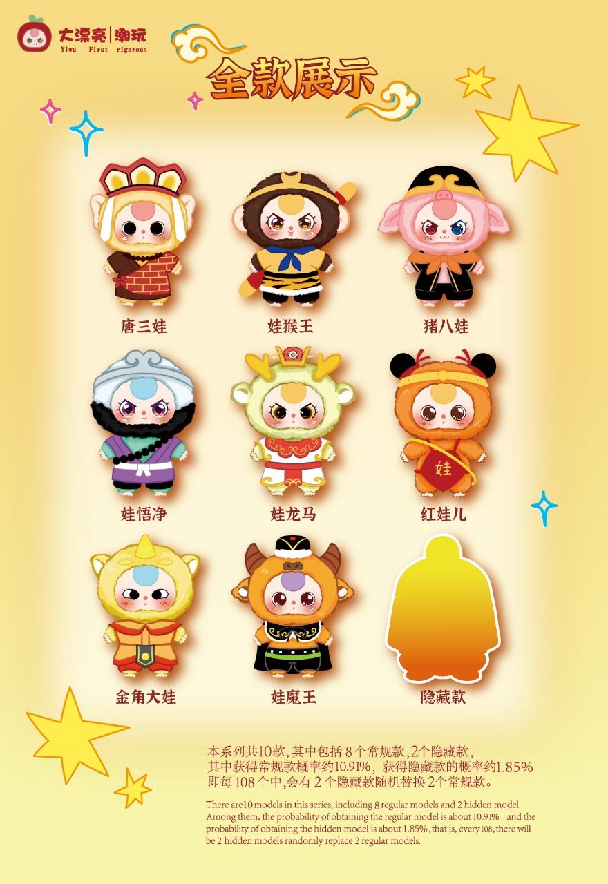 Baby Three Havoc In Heaven Journey To The West Plush Blind Box PB10360