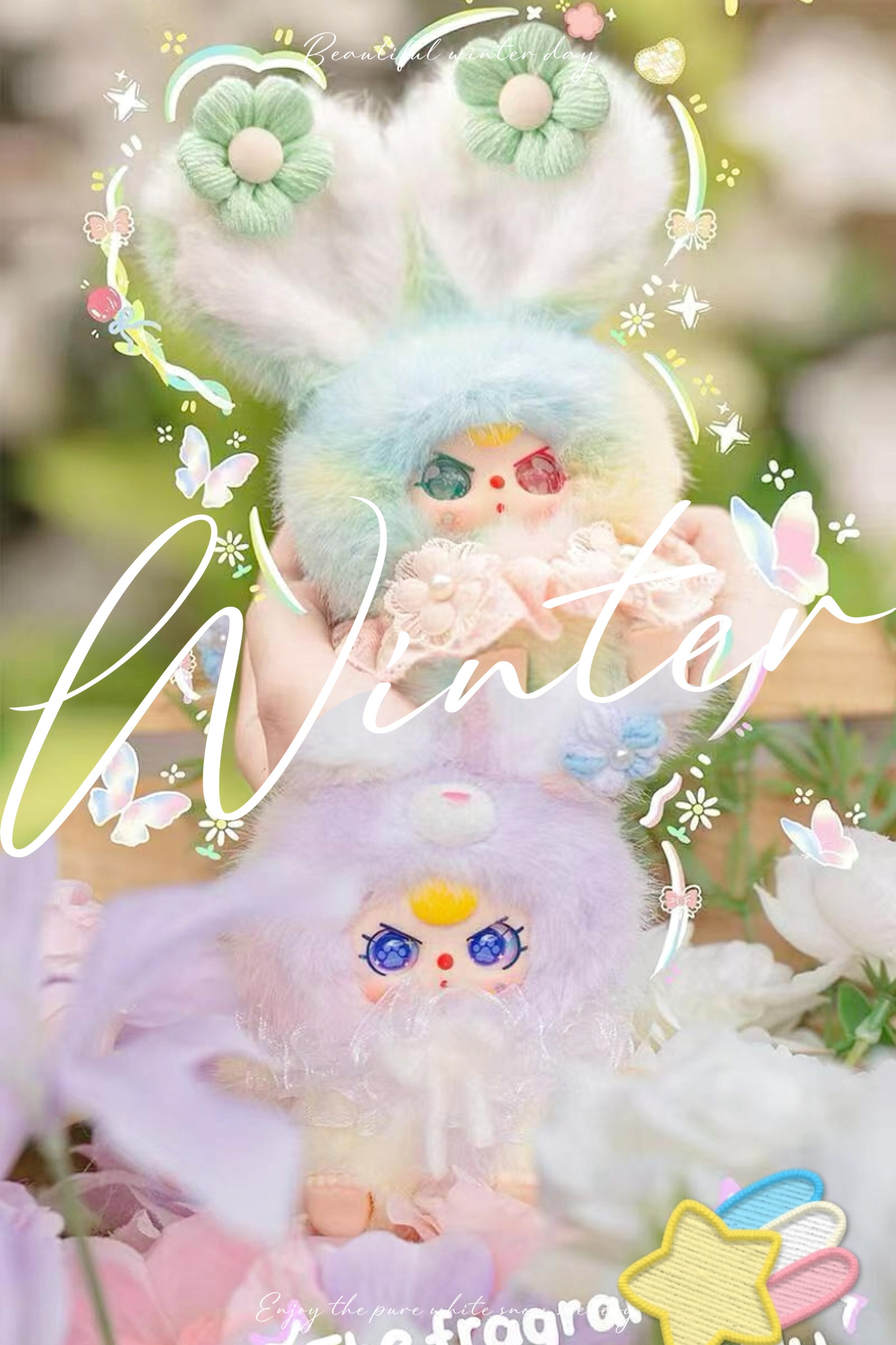 Baby Three Flower Fairy Fluffy Lop-Eared Rabbit Plush Blind Box PB10820