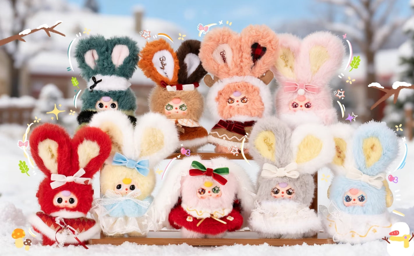 Baby Three Winter Plan Fluffy Bunny Plush Blind Box PB10720