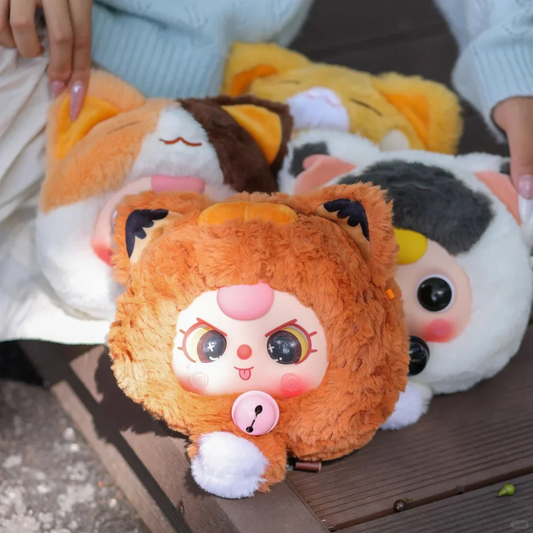 Baby Three Lucky Cat Whisper Zipper Plush Blind Box PH10200