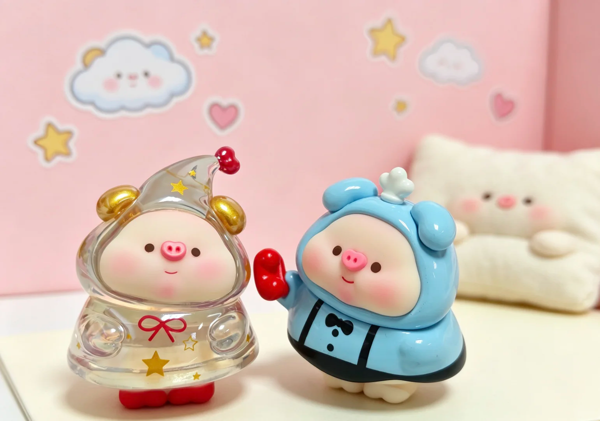 Guoguo Pig Mini Bean Blind Bag Figures | "So Cute" Series Cute Pig Collectible Mini Beans, Multiple Secret Chase Styles