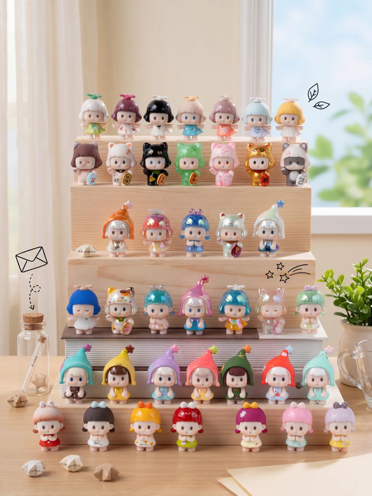 Bu Er Little Wishes Series Mini Bean Blind Bag Figures | Kawaii Wishes Themed Mini Collectibles, Secret & Super Secret Chases