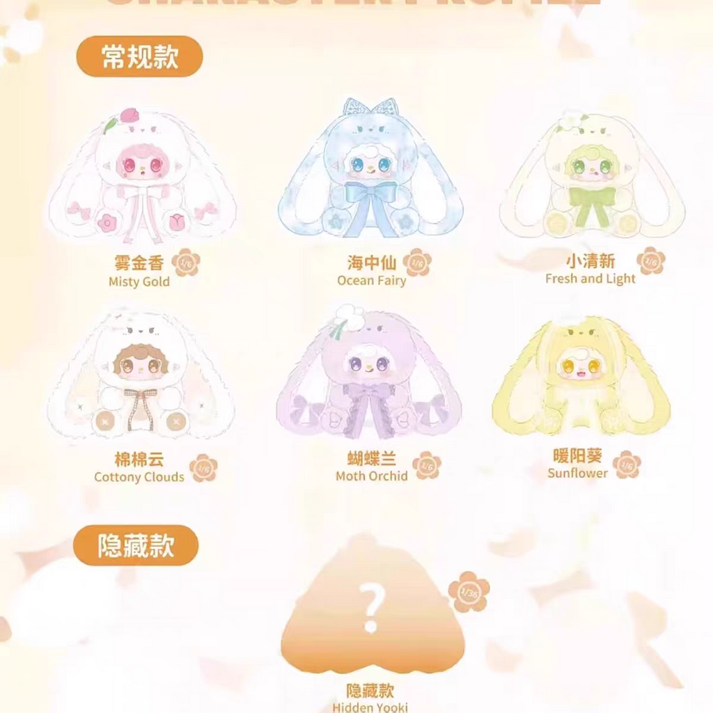 Yooki Bunny Floral Fluffy Plush Blind Box PH10410