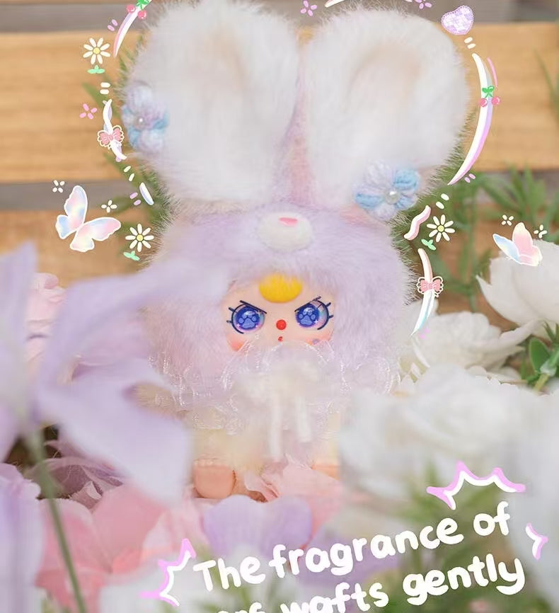 Baby Three Flower Fairy Fluffy Lop-Eared Rabbit Plush Blind Box PB10820